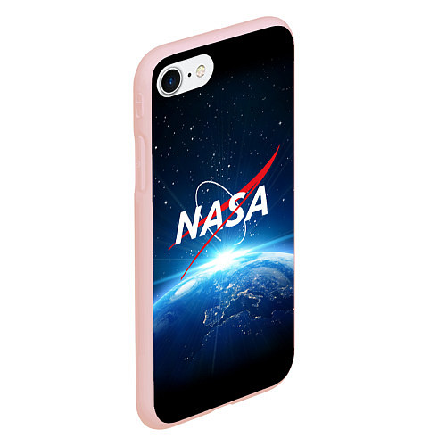 Чехол iPhone 7/8 матовый NASA: Sunrise Earth / 3D-Светло-розовый – фото 2