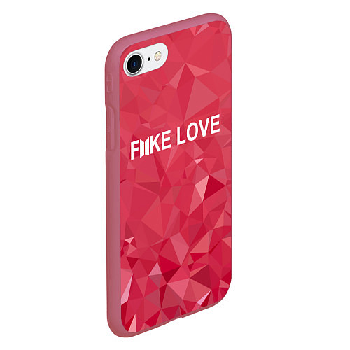 Чехол iPhone 7/8 матовый BTS: Fake Love / 3D-Малиновый – фото 2