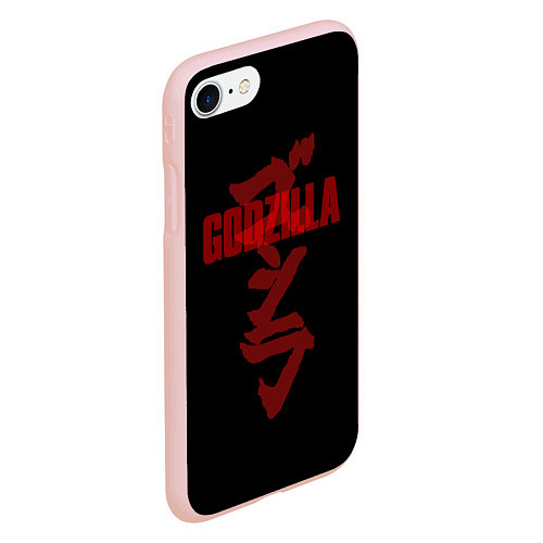 Чехол iPhone 7/8 матовый Godzilla: Hieroglyphs / 3D-Светло-розовый – фото 2