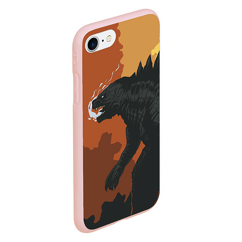 Чехол iPhone 7/8 матовый Godzilla: Monster Smoke / 3D-Светло-розовый – фото 2
