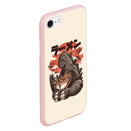 Чехол iPhone 7/8 матовый Godzilla Eat / 3D-Светло-розовый – фото 2