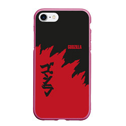 Чехол iPhone 7/8 матовый Godzilla: Dark Style, цвет: 3D-малиновый