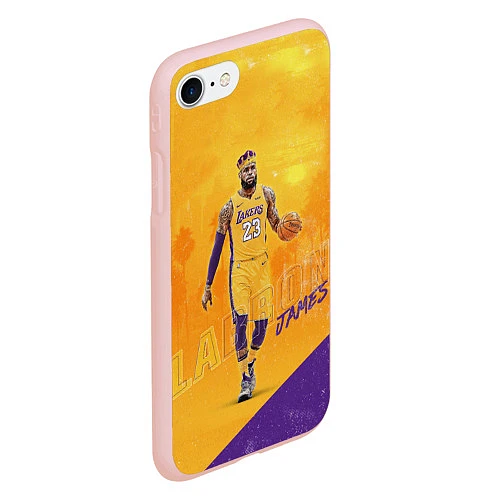 Чехол iPhone 7/8 матовый LeBron James: NBA Star / 3D-Светло-розовый – фото 2