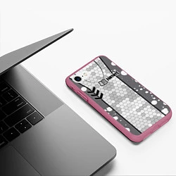 Чехол iPhone 7/8 матовый Fortnite: Мастер сюрикенов, цвет: 3D-малиновый — фото 2