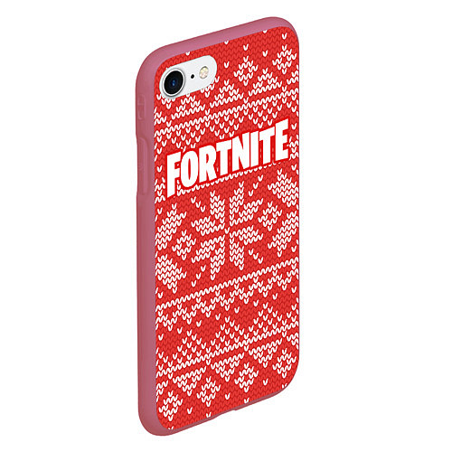 Чехол iPhone 7/8 матовый Fortnite New Year / 3D-Малиновый – фото 2