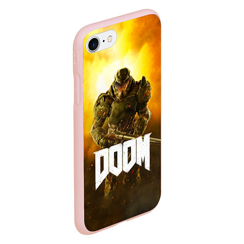 Чехол iPhone 7/8 матовый DOOM: Soldier / 3D-Светло-розовый – фото 2