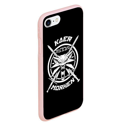 Чехол iPhone 7/8 матовый The Witcher: Kaer Morhen / 3D-Светло-розовый – фото 2