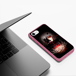 Чехол iPhone 7/8 матовый Кэн Канэки, цвет: 3D-малиновый — фото 2