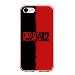 Чехол iPhone 7/8 матовый RDD 2: Black & Red, цвет: 3D-светло-розовый