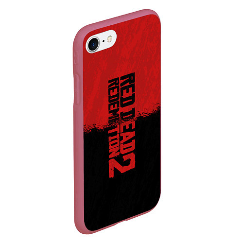 Чехол iPhone 7/8 матовый RDD 2: Red & Black / 3D-Малиновый – фото 2