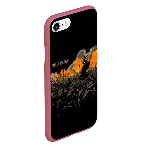 Чехол iPhone 7/8 матовый True Detective: Fire / 3D-Малиновый – фото 2