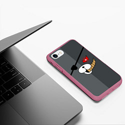 Чехол iPhone 7/8 матовый KUROKUMA, цвет: 3D-малиновый — фото 2