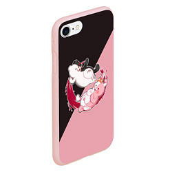 Чехол iPhone 7/8 матовый MONOKUMA X MONOMI, цвет: 3D-светло-розовый — фото 2