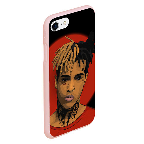 Чехол iPhone 7/8 матовый XXXTentacion: Red Sun / 3D-Светло-розовый – фото 2