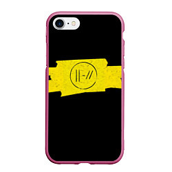 Чехол iPhone 7/8 матовый 21 Pilots: Yellow Trench, цвет: 3D-малиновый