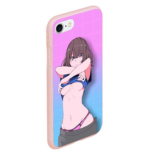 Чехол iPhone 7/8 матовый Ahegao Girl / 3D-Светло-розовый – фото 2