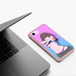 Чехол iPhone 7/8 матовый Ahegao Girl, цвет: 3D-светло-розовый — фото 2