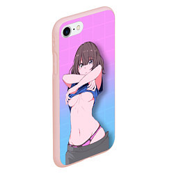 Чехол iPhone 7/8 матовый Ahegao Girl, цвет: 3D-светло-розовый — фото 2