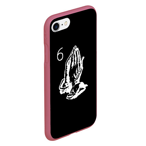 Чехол iPhone 7/8 матовый Drake 6IX / 3D-Малиновый – фото 2