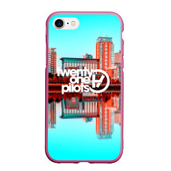 Чехол iPhone 7/8 матовый 21 Pilots: Mirror City, цвет: 3D-малиновый