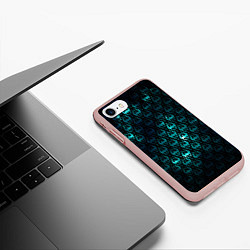 Чехол iPhone 7/8 матовый TES: Blue Pattern, цвет: 3D-светло-розовый — фото 2