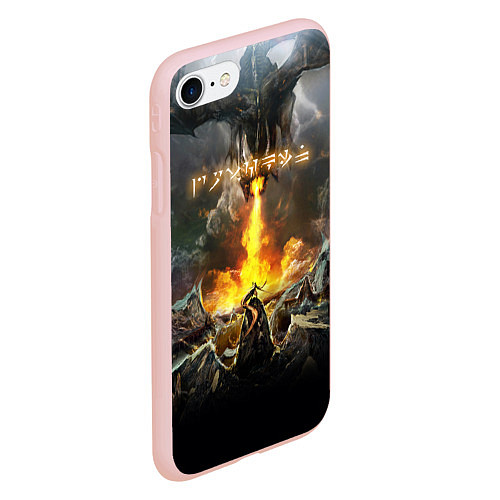 Чехол iPhone 7/8 матовый TES: Dragon Flame / 3D-Светло-розовый – фото 2