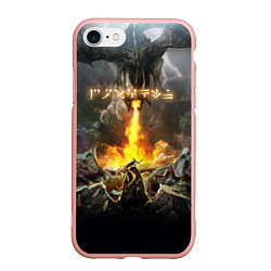 Чехол iPhone 7/8 матовый TES: Dragon Flame, цвет: 3D-светло-розовый
