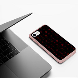 Чехол iPhone 7/8 матовый Алфавит хищника, цвет: 3D-светло-розовый — фото 2