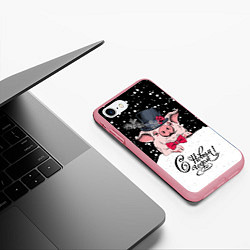 Чехол iPhone 7/8 матовый Мистер Поросенок, цвет: 3D-баблгам — фото 2
