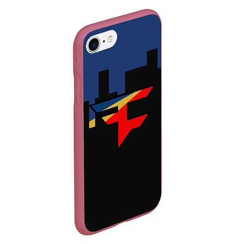 Чехол iPhone 7/8 матовый FaZe Clan: Night City / 3D-Малиновый – фото 2