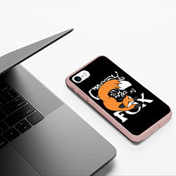 Чехол iPhone 7/8 матовый Crazy Like a Fox, цвет: 3D-светло-розовый — фото 2