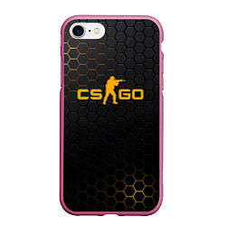 Чехол iPhone 7/8 матовый CS:GO Carbon Style, цвет: 3D-малиновый