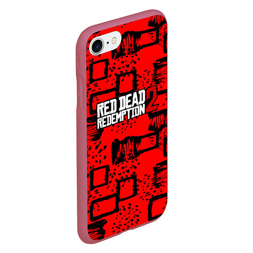 Чехол iPhone 7/8 матовый Red Dead Redemption 2 / 3D-Малиновый – фото 2