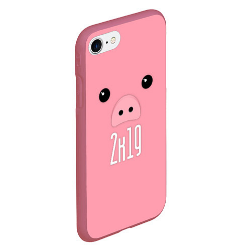 Чехол iPhone 7/8 матовый Piggy 2k19 / 3D-Малиновый – фото 2