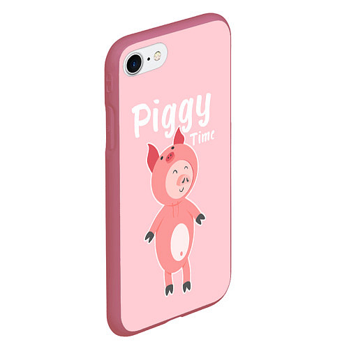 Чехол iPhone 7/8 матовый Piggy Time / 3D-Малиновый – фото 2