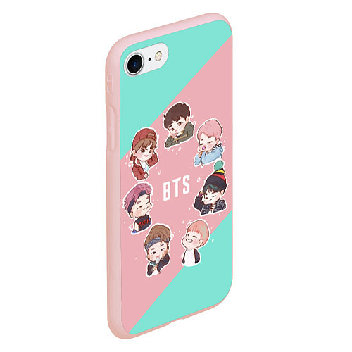 Чехол iPhone 7/8 матовый BTS Boys / 3D-Светло-розовый – фото 2