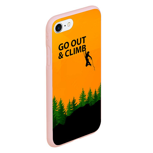 Чехол iPhone 7/8 матовый Go Out & Climb / 3D-Светло-розовый – фото 2