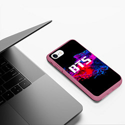 Чехол iPhone 7/8 матовый BTS: Colors Explode, цвет: 3D-малиновый — фото 2