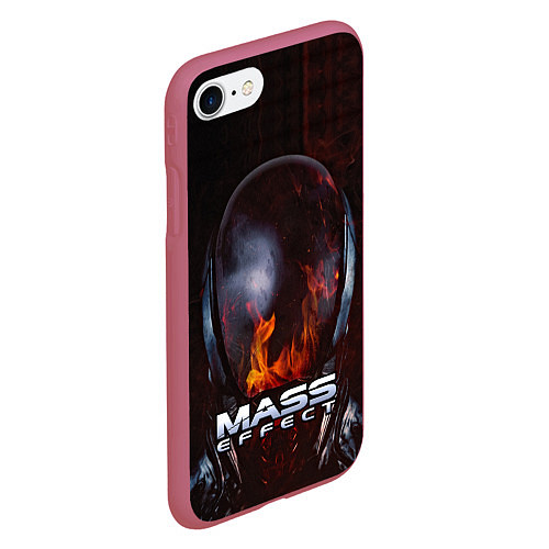 Чехол iPhone 7/8 матовый Mass Effect / 3D-Малиновый – фото 2