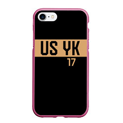 Чехол iPhone 7/8 матовый USYK, цвет: 3D-малиновый