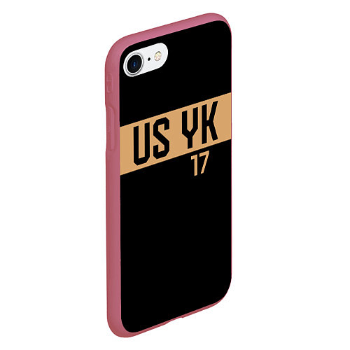 Чехол iPhone 7/8 матовый USYK / 3D-Малиновый – фото 2