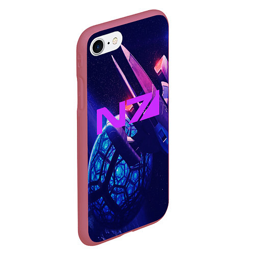 Чехол iPhone 7/8 матовый N7: Neon Space / 3D-Малиновый – фото 2