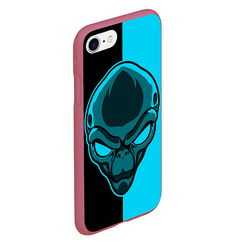 Чехол iPhone 7/8 матовый Space Alien / 3D-Малиновый – фото 2