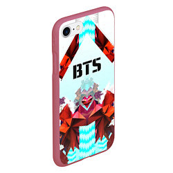 Чехол iPhone 7/8 матовый BTS Love, цвет: 3D-малиновый — фото 2