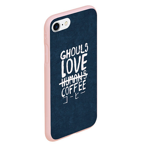 Чехол iPhone 7/8 матовый Ghouls Love Coffee / 3D-Светло-розовый – фото 2