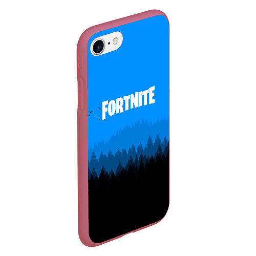 Чехол iPhone 7/8 матовый Fortnite: Sky Forest / 3D-Малиновый – фото 2