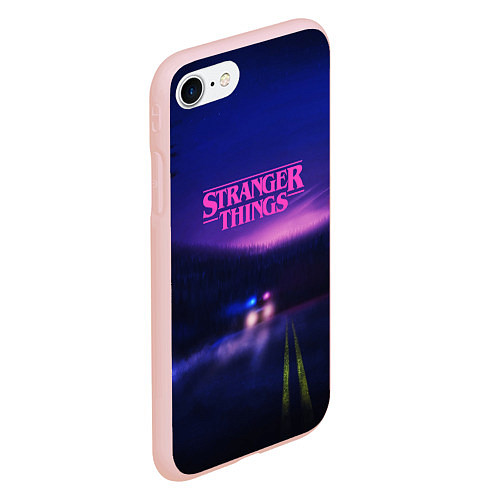 Чехол iPhone 7/8 матовый Stranger Things: Neon Road / 3D-Светло-розовый – фото 2