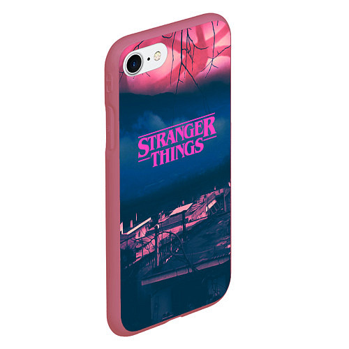 Чехол iPhone 7/8 матовый Stranger Things: Pink Heaven / 3D-Малиновый – фото 2