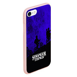 Чехол iPhone 7/8 матовый Stranger Things: Moon Biker, цвет: 3D-светло-розовый — фото 2