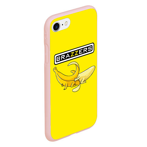 Чехол iPhone 7/8 матовый Brazzers: Yellow Banana / 3D-Светло-розовый – фото 2